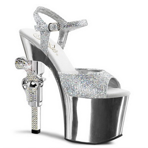 Hopea 18 cm Pleaser REVOLVER-709G Korkosandaalit Kromi Platform