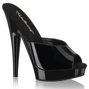 Keinonahka 15 cm SULTRY-601 Mustat korkokengt puukengt