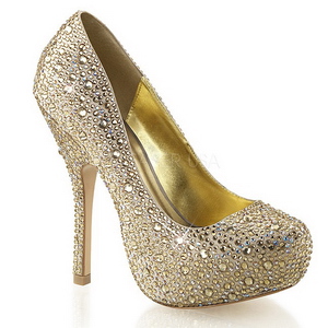Kultaiset Kimaltelevia Kiviä 13,5 cm FELICITY-20 naisten kengät korkeat korko