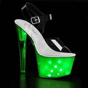Läpinäkyvä 18 cm ILLUMINATOR-708 tankotanssi korkokengät LED-kevyt platform