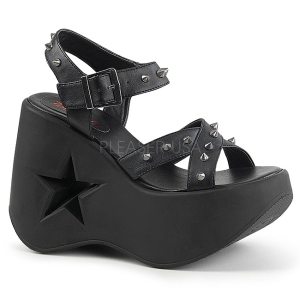 Musta 13 cm Demonia DYNAMITE-02 lolita sandaalit kiilakorkosandaalit