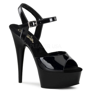 Musta 15 cm DELIGHT-609 pleaser korkokengt platform