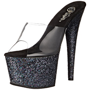 Musta 18 cm ADORE-701LG glitter platform puukengt naisten