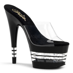 Musta 18 cm Pleaser ADORE-701LN Korkeakorkoiset Muulit Kengät