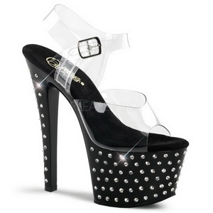 Musta 18 cm Pleaser STARDUST-708 Korkosandaalit Platform