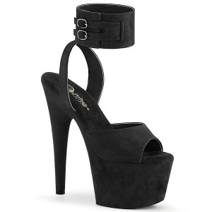 Musta Keinonahka 18 cm ADORE-791FS korokepohja korkokengt nilkkaremmill