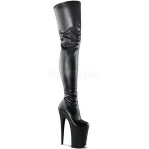Musta Keinonahkaiset 23 cm PLEASER INFINITY-4000 Pitkt Saappaat Platform