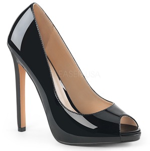 Musta Kiiltonahka 13 cm SEXY-42 klassiset avokkaat kengt naisten