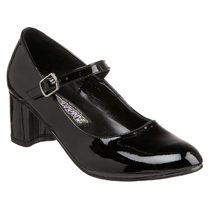 Musta Kiiltonahka 5 cm SCHOOLGIRL-50 klassiset avokkaat kengt naisten