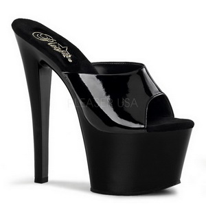 Musta Kiiltonahkaiset 18 cm PLEASER SKY-301 Platform Puukengt