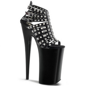 Musta Lakka 25,5 cm Pleaser BEYOND-093 Platform Korkosandaalit