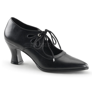 Musta Matta 7 cm retro vintage VICTORIAN-03 Naisten kengät avokkaat