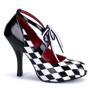 Musta Valkoiset 10,5 cm HARLEQUIN-03 naisten kengät korkeat korko