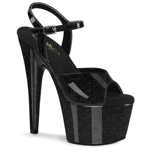 Mustat korkokengt 18 cm ADORE-709GP glitter platform korkokengt naisten