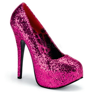 Pinkit Glitter 14,5 cm Burlesque BORDELLO TEEZE-06G Platform Avokkaat Kengt