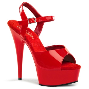 Punaiset 15 cm DELIGHT-609 pleaser korkokengt platform