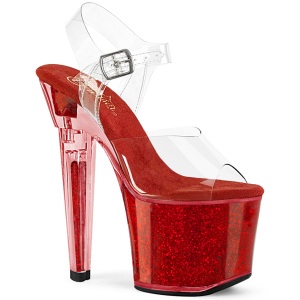 Punaiset 18 cm LOVESICK-708SG glitter platform sandaalit naisten