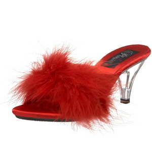 Punaiset 8 cm BELLE-301F Marabou Hyhenet Puu Kengt