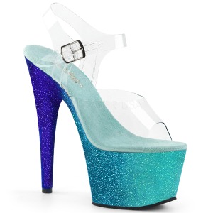 Sininen glitter 18 cm Pleaser ADORE-708OMBRE tankotanssi kengt
