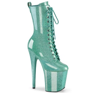 Siniturkoosi glitterit 20 cm korolliset korkokenk nilkkurit platform