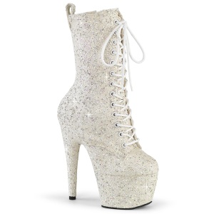 Valkoiset glitterit 18 cm ADORE-1040GR korolliset korkokenk nilkkurit platform