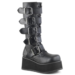 Vegaani 8,5 cm TTRASH518 cyberpunk miesten platform polvikorkeat saappaat musta