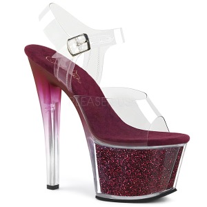 Viininpunaiset 18 cm SKY-308G-T glitter platform sandaalit naisten