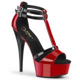 Kiiltonahka 15 cm DELIGHT-663 T-Strap pleaser korkokeng�t platform