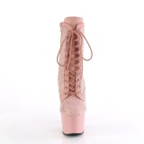 ADORE-1020RM 18 cm pleaser korkonilkkurit strassi vaaleanpunaiset
