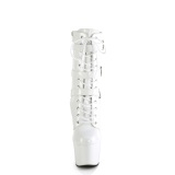 ADORE-1043 - 18 cm korkeat korkonilkkurit naisille kiiltonahka valkoiset