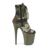 Camoflash kangas 20 cm FLAMINGO-1020CAMO pleaser korkonilkkurit joissa platform