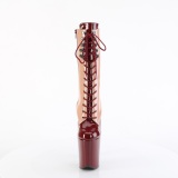 FLAMINGO-1054DC - 20 cm naisille korkeat nilkkurit kiiltonahka burgundy