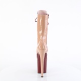 FLAMINGO-1054DC - 20 cm naisille korkeat nilkkurit kiiltonahka burgundy