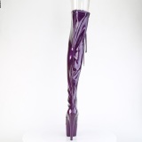 Glitter 18 cm PEEP TOE Violetti nauhalliset ylipolvensaappaat korkokengt