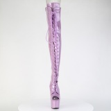 Glitter 18 cm PEEP TOE purppura nauhalliset ylipolvensaappaat korkokengät