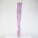 Glitter 18 cm PEEP TOE purppura nauhalliset ylipolvensaappaat korkokengät