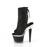 Glitter 18 cm SPECTATOR-1018G korkeakorkoiset avokrkiset nilkkurit platform musta