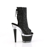 Glitter 18 cm SPECTATOR-1018G korkeakorkoiset avokrkiset nilkkurit platform musta