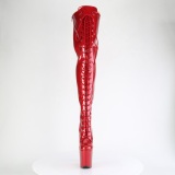 Glitter 20 cm ADORE-3020GP Punaiset nauhalliset ylipolvensaappaat korkokengt
