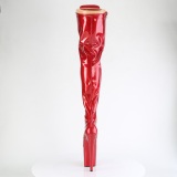Glitter 20 cm ADORE-3020GP Punaiset nauhalliset ylipolvensaappaat korkokengt
