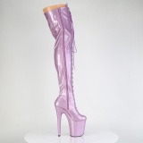 Glitter 20 cm FLAMINGO-3020GP purppura nauhalliset ylipolvensaappaat korkokengt