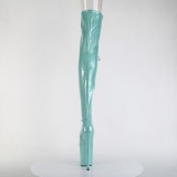 Glitter 20 cm PEEP TOE Vihret nauhalliset ylipolvensaappaat korkokengt