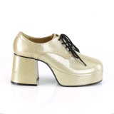 Glitter JAZZ-02G parittaja kengt 70-luvun disco miesten nauhakengt platform kullanvriset