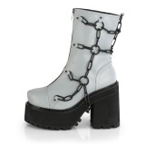 Harmaa Vegan 12 cm ASSAULT-66 lolita platform korkoiset nilkkurit naiset