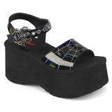 Hologrammi 6,5 cm DemoniaCult FUNN-10 emo lolita platform kiilakorkosandaalit