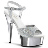 Hopea 15 cm Pleaser DELIGHT-609G Kromi Platform Korkosandaalit