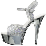 Hopea 15 cm Pleaser DELIGHT-609G Kromi Platform Korkosandaalit