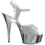 Hopea 15 cm Pleaser DELIGHT-609G Kromi Platform Korkosandaalit