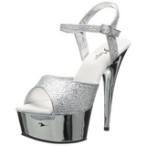 Hopea 15 cm Pleaser DELIGHT-609G Kromi Platform Korkosandaalit