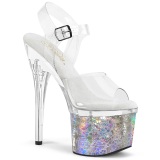 Hopea 18 cm ESTEEM-708CK Glitter platform korkeakorkoiset sandaalit